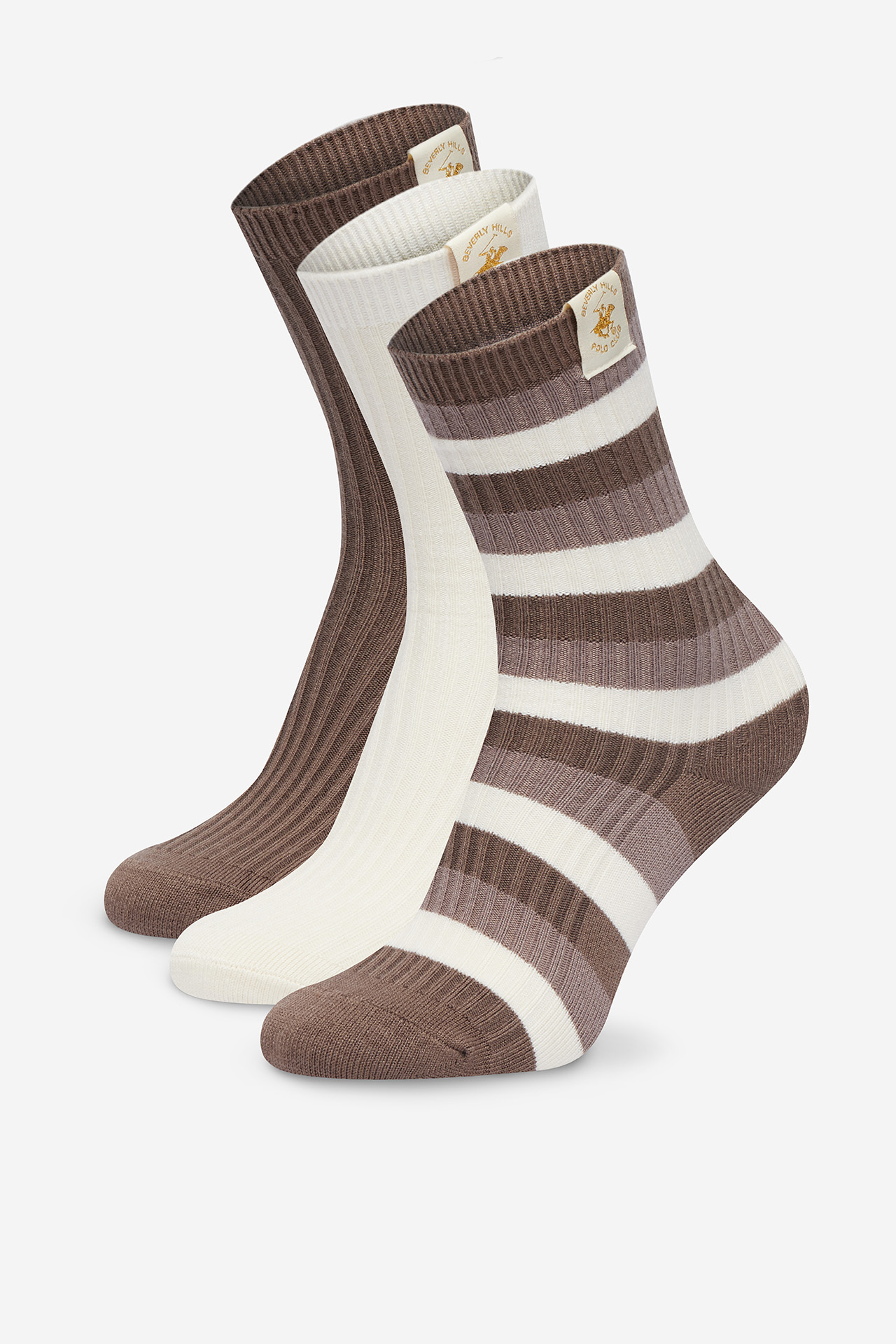 Skarpetki Beverly Hills Polo Club WB_LA_BHPC_20260_W_AW26 (3-PACK) Brązowy