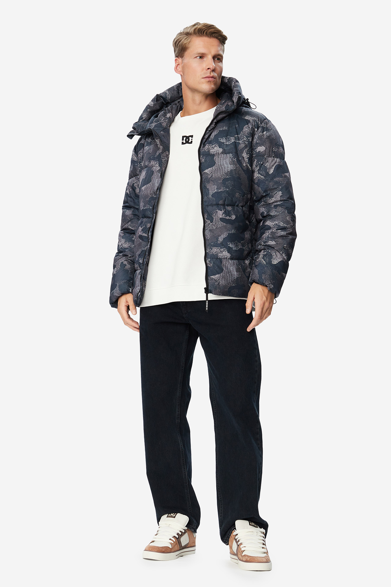 Kurtka DC SHOES W226-DCMJT-1036-AOP Szary ciemny