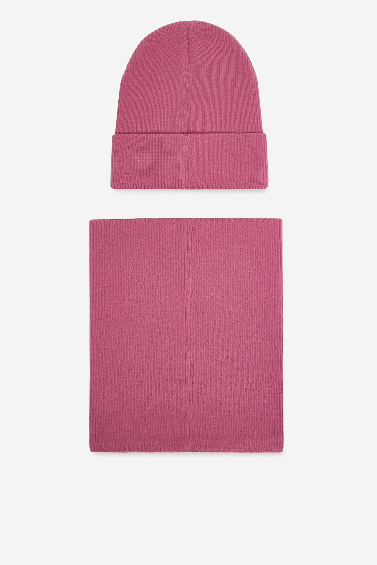Set čepice a tunelová šála Růžová