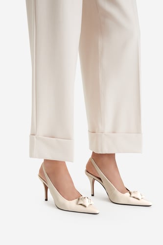 Čevlji s peto NINE WEST EO-C6030-1 Krem