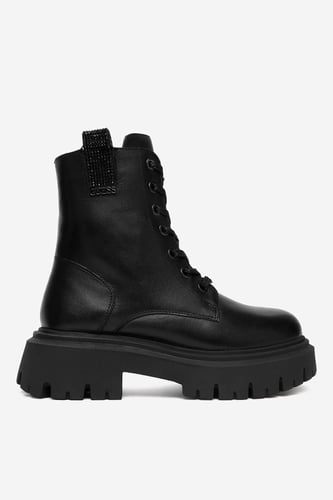 Šněrovací vyšší obuv GUESS CEO-CI12-KIRUNA-01 Černá