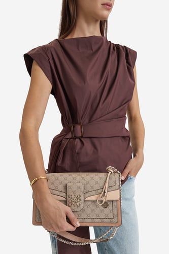 Kabelka NINE WEST EO-ELEGANT FLOW-TK25740 Tmavě béžová