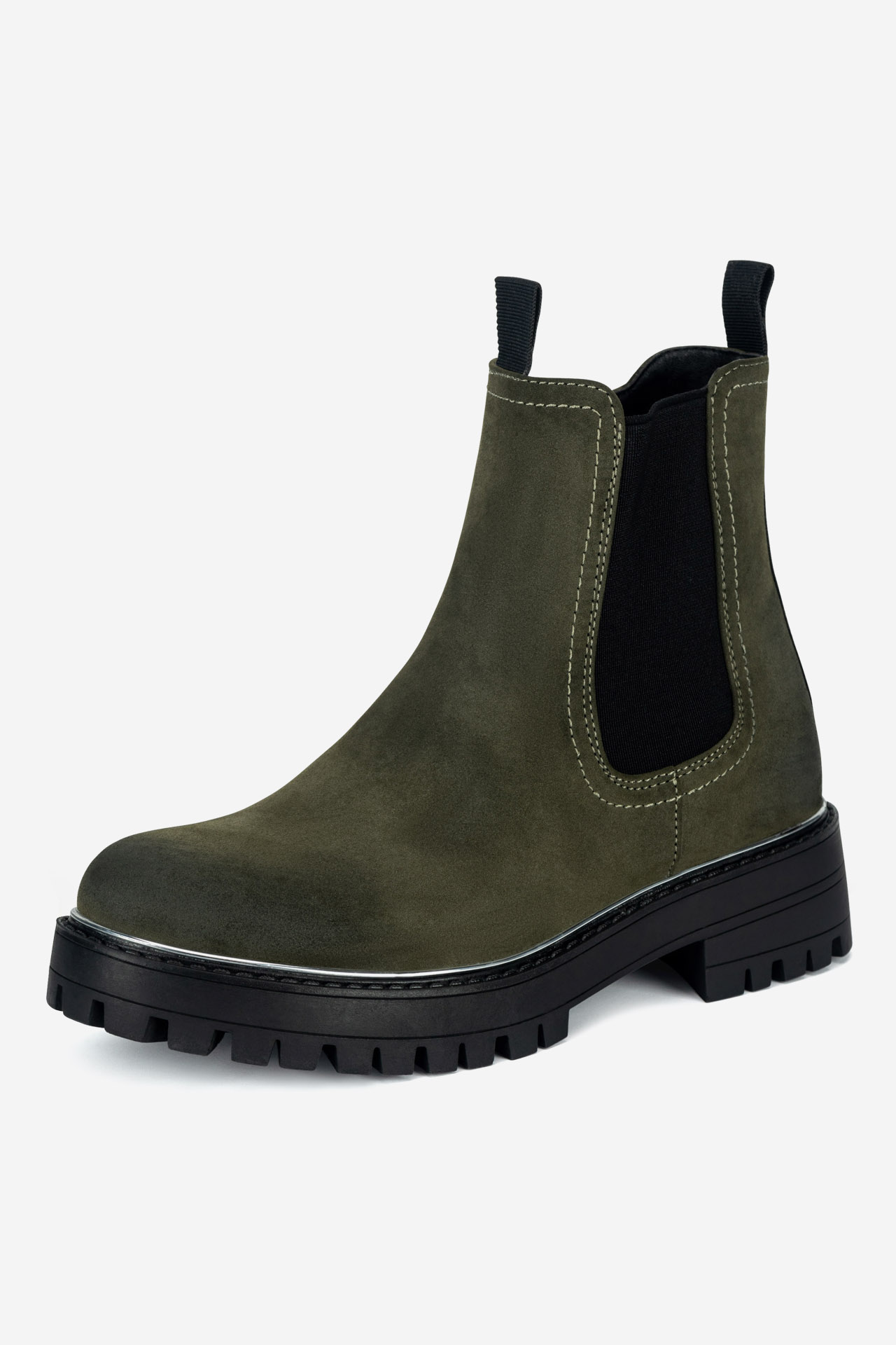 Kotníková obuv s elastickým prvkem Khaki