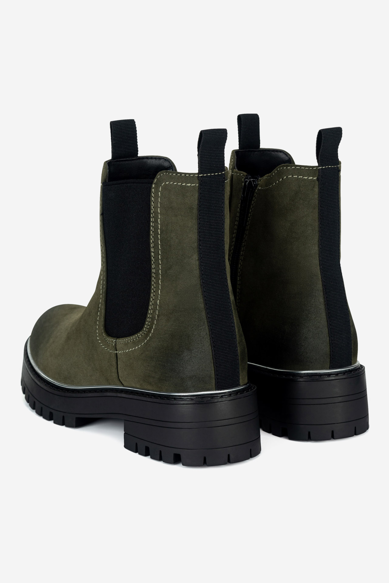 Kotníková obuv s elastickým prvkem Khaki