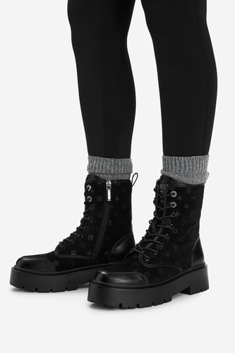 Šněrovací vyšší obuv NINE WEST EO-HY2T695-5 Černá