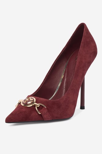 Čevlji s peto EVA MINGE EO-LILA-1677-13-3S Bordo rdeča