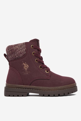 Šněrovací vyšší obuv U.S. POLO ASSN. EO-VLAD001K/GYT1-BOR003 Vínový