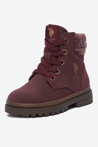 Šněrovací vyšší obuv U.S. POLO ASSN. EO-VLAD001K/GYT1-BOR003 Vínový