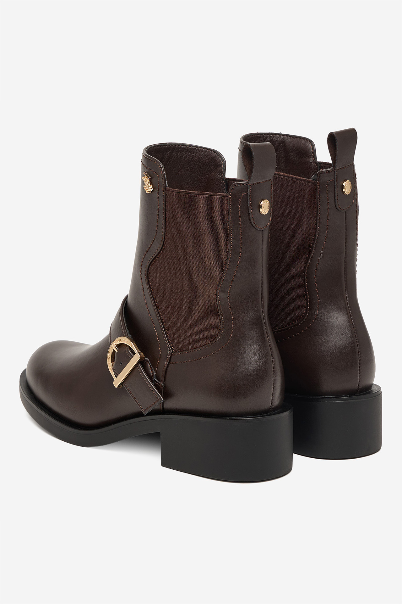 Členková obuv s elastickým prvkom Tmavo hnedá