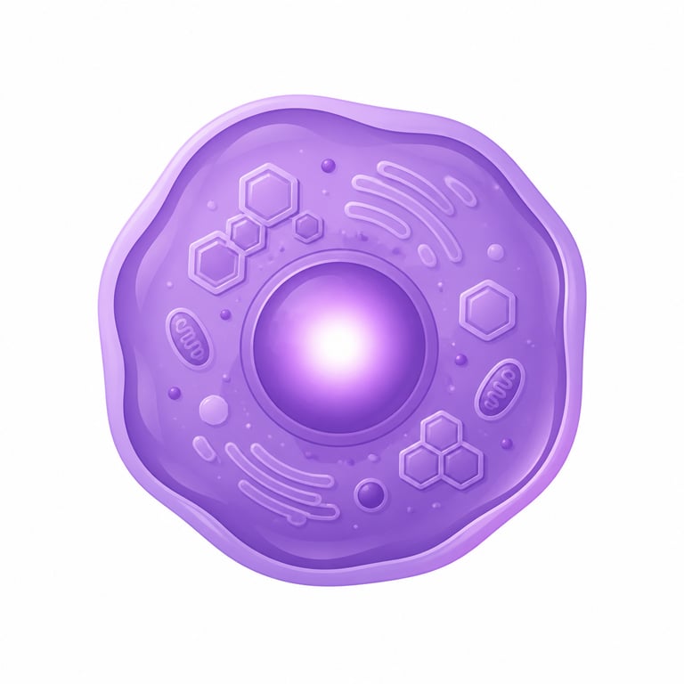 A purple cell with a glowing center.