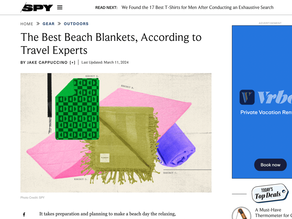 SPY:
Travel Experts on the Best Beach Blankets
