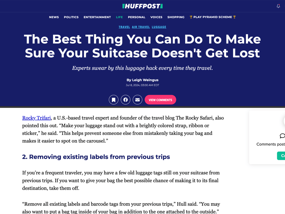 HuffPost:
Spontaneous Travel Tips