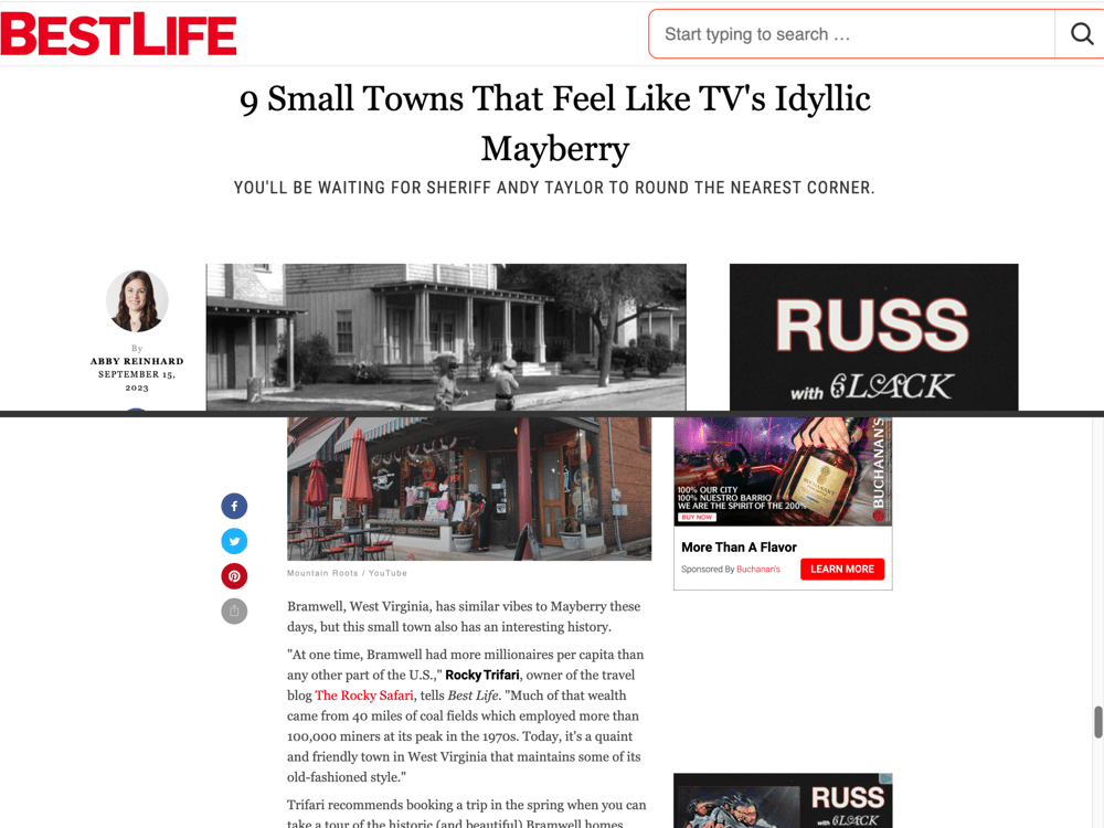 Best Life:
Towns That Feel Like Mayberry