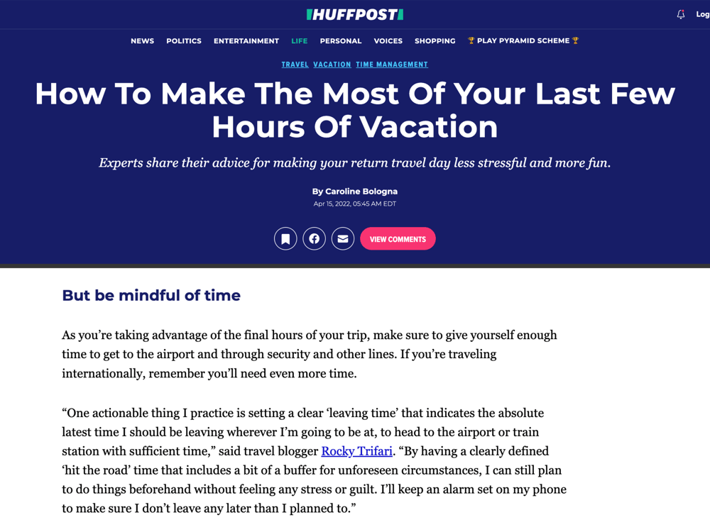 HuffPost:
How to Make the Most of Limited Time