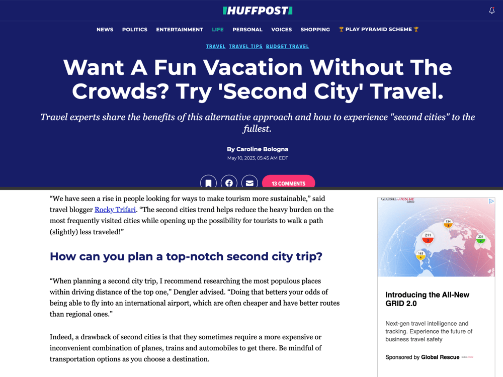 HuffPost:
What is Second City Travel?