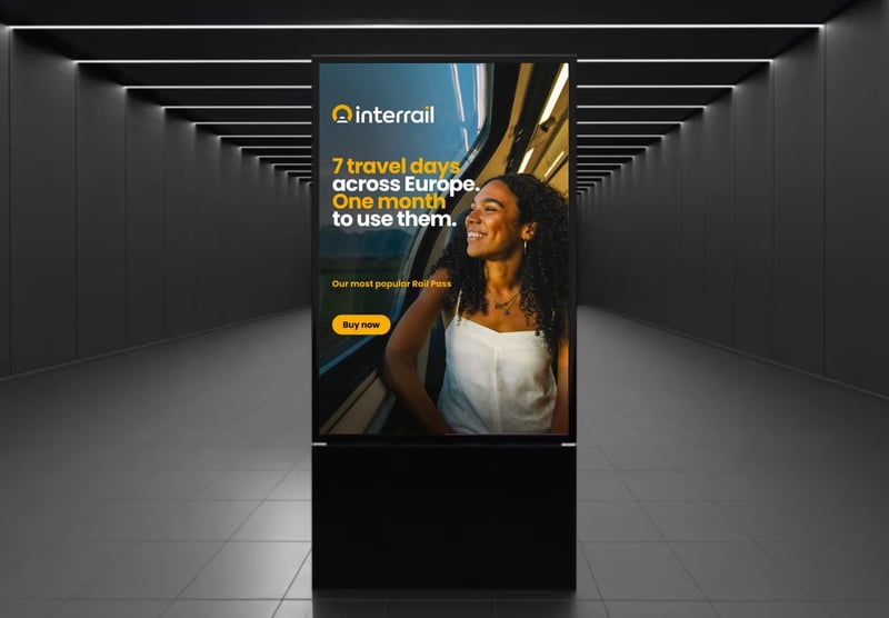 Interrail ad on a billboard
