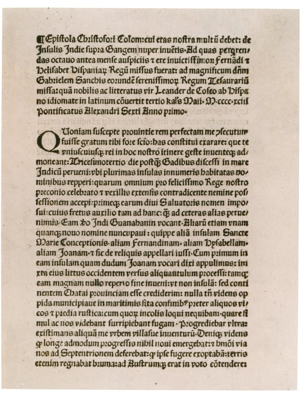 Columbus's 1493 letter