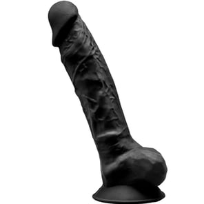 Pene Realista de Silicona Premium Silexpan Negro 20 cm Juguete Sexual Erótico Realístico para Adultos