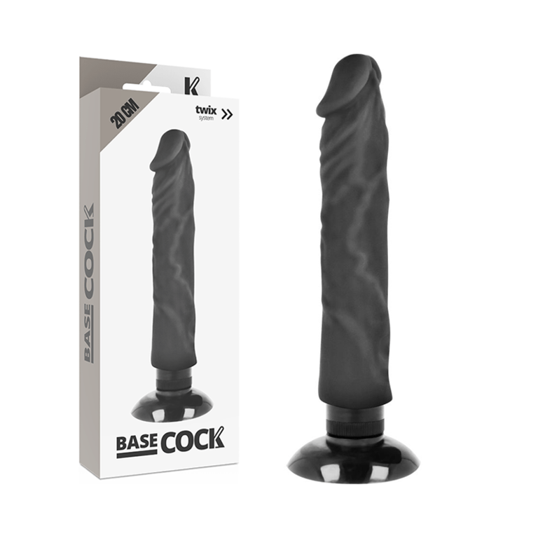 Realistic Vibrator 2-1 Black 20 CM -o- 4 CM