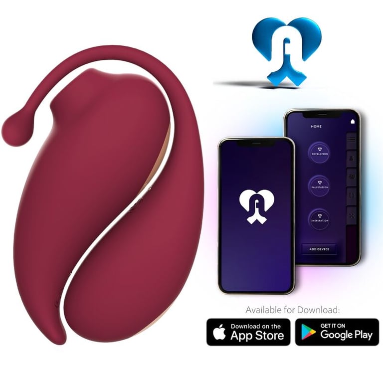 Adrien Lastic - Inspiration Succionador Clítoris + Huevo Vibrador Rojo - App Gratuita