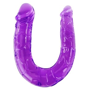 Double Dildo In Lilac Flexible Jelly