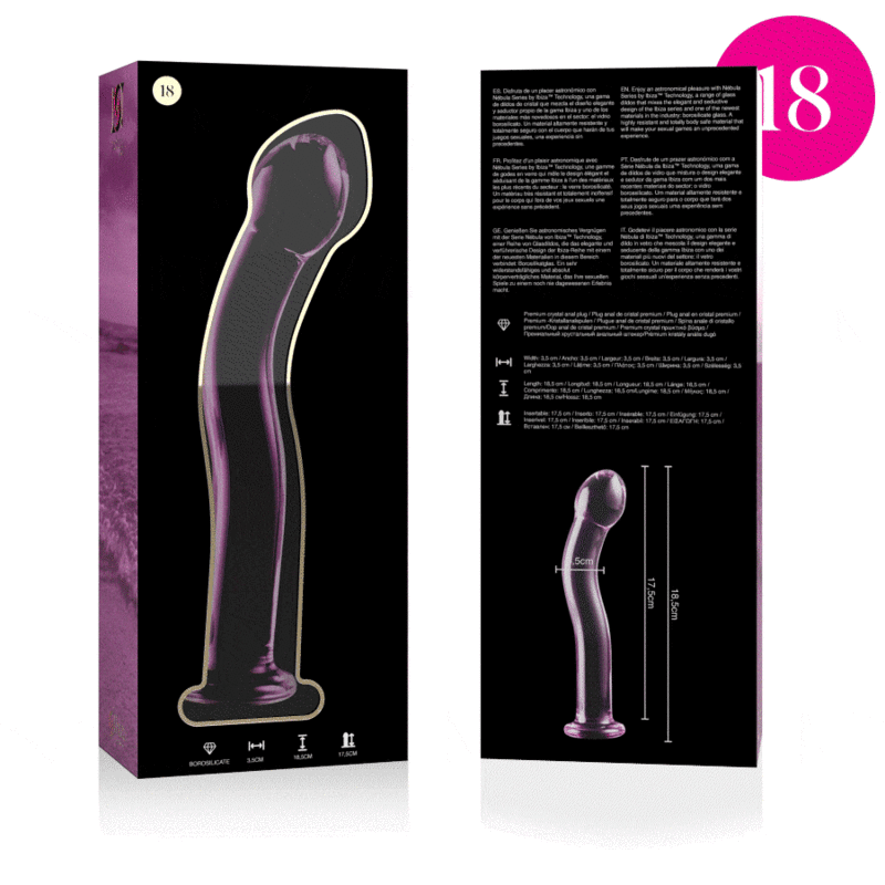 Modelo 18 Dildo Cristal Rosa 18.5 CM -o- 3.5 CM