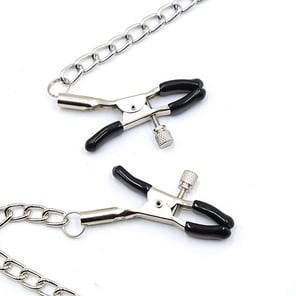 Fetish Black Ball Gag With Nipple Clamps