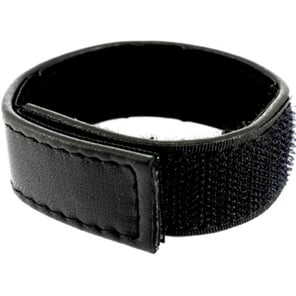 Adjustable Leather Strap With Velcro For Penis Black