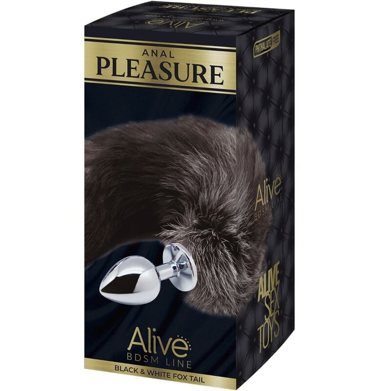 Plug Anal de Metal con Cola de Zorro Talla L Juguete Erótico para Adultos