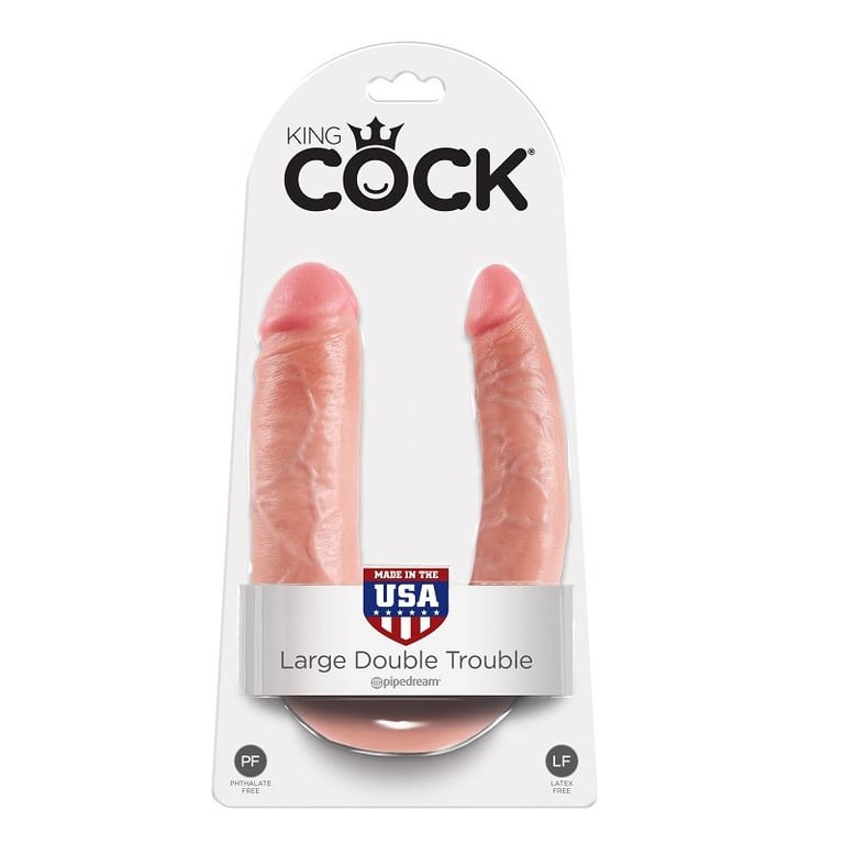 King Cock - U-shaped Large Double Trouble Flesh 17.8 CM