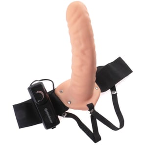 Fetish Fantasy Series - 19 CM Vibrating Hollow Strap-on Brown