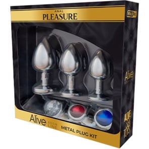 Kit de Plugs Anales de Metal 3 Piezas para Principiantes y Expertos - Juguete Sexual Seguro y Discreto