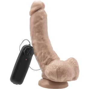 Dildo 20,5 CM Con Testículos Vibrador Natural