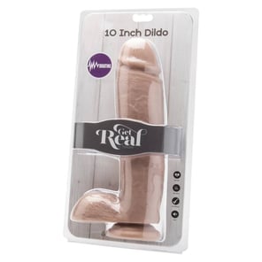 Dildo 25,5 CM Con Testículos Vibrador Natural