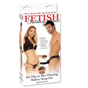 Fetish Fantasy Series - Arnés Hueco Vibrador Para El Y Ella Negro 14CM