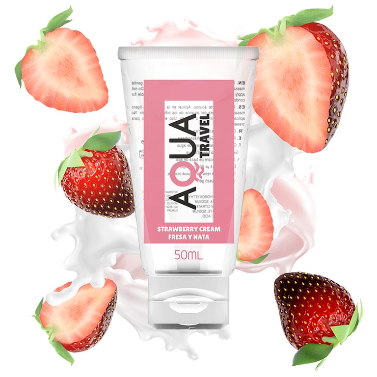 Travel - Strawberry Cream Flavour Waterbased Lubricant - 50 ML