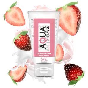 Travel - Strawberry Cream Flavour Waterbased Lubricant - 50 ML