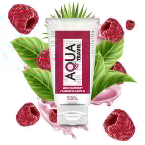 Travel - Lubricante Base Agua Sabor Frambuesa Salvaje - 50 ML