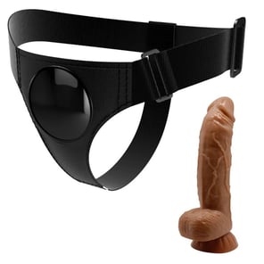 Harness Briefs Arnés Universal Con Dildo Micheal 20 CM Negro