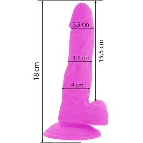 Diversia - Dildo Realístico Flexible Con Vibración Lila 18 CM -o- 4 CM