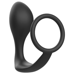 Plug Anal Con Anillo Silicona Negro