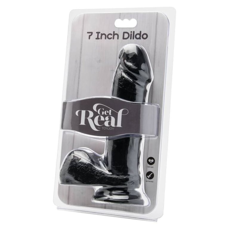 Dildo 18 CM With Balls Black