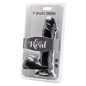 Dildo 18 CM With Balls Black