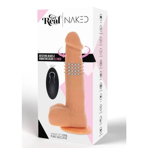 Dildo Vibrador Con Bolas Giratorias Natural