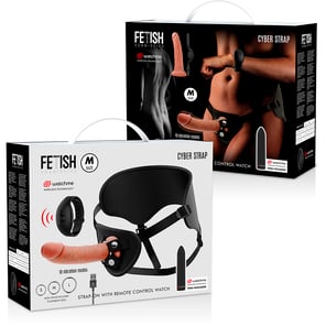 Cyber Strap - Arnés Con Dildo Y Bala Control Remoto Tecnología Watchme M