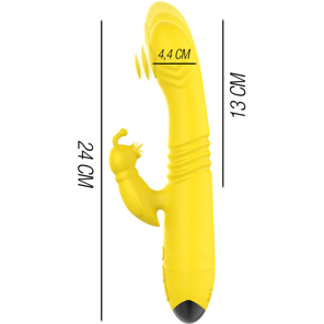 Toky Vibrador Multifunción Recargable Up & Down Con Estimulador De Clitoris Amarillo