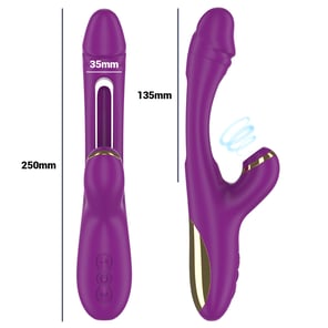 Vibrador Multifunción Recargable con 7 Modos de Vibración, Lengua Oscilante y Ondas Estimuladoras - Color Morado