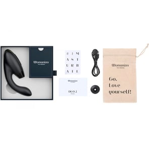 Estimulador Duo 2 Negro Recargable para Parejas Juguete Íntimo Multifunción