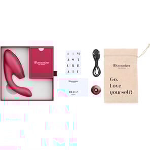 Estimulador Doble Duo 2 Color Burdeos para Masaje Íntimo Potente y Discreto