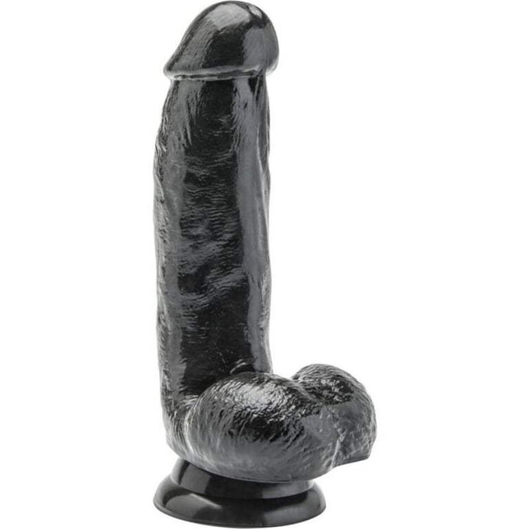 Dildo 12 CM Con Testículos Negro